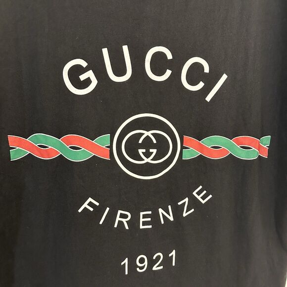 Gucci Cotton Jersey 'Gucci Firenze 1921' T-shirt 615061-XJBY Men's Size M - Picture 2 of 6